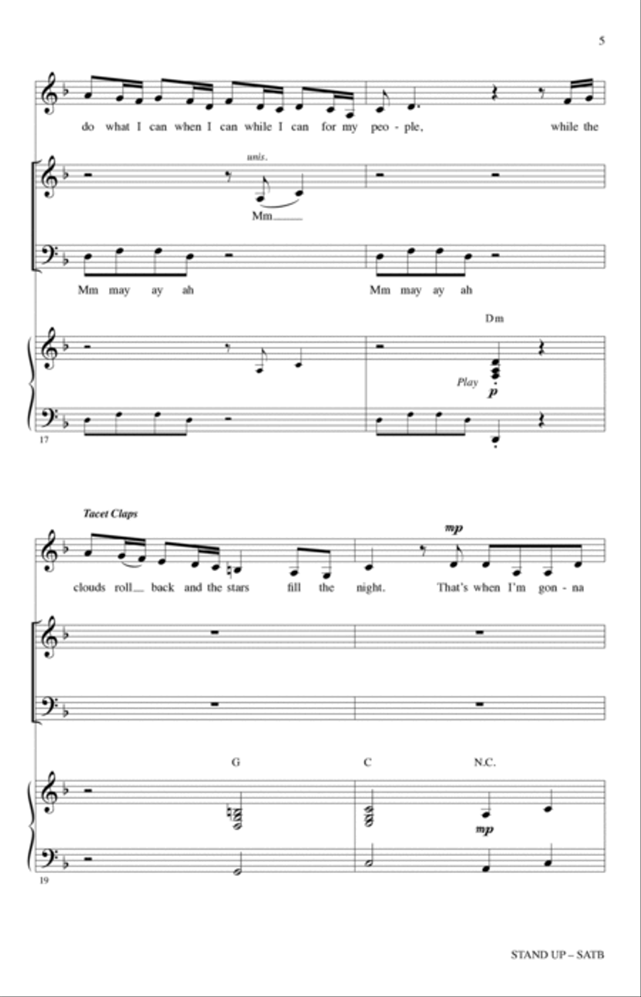 Stand Up (from Harriet) (arr. Mac Huff) 4-Part scores gallery preview page 4