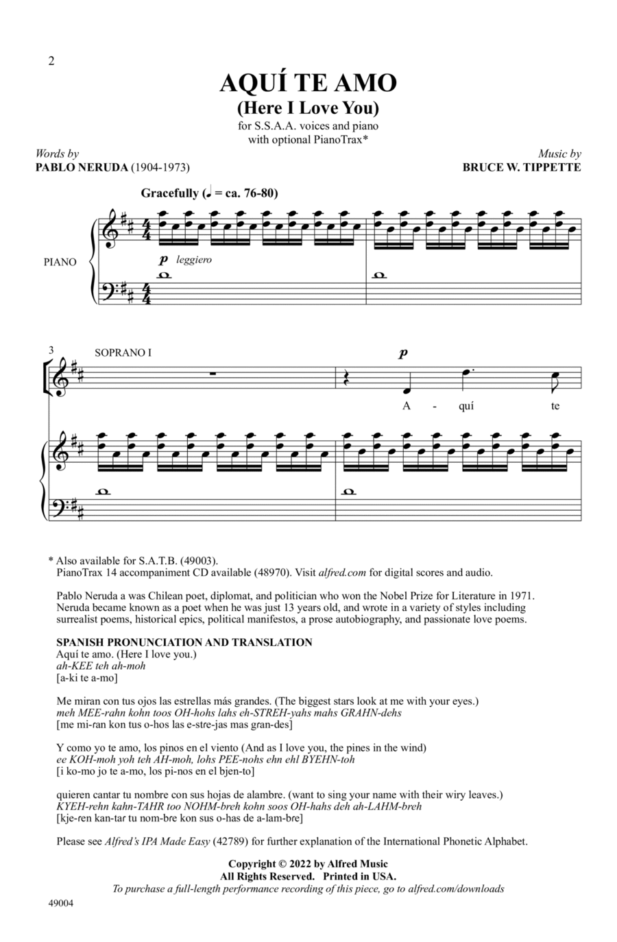 Aquí Te Amo Aquí Te Amo Choir scores gallery preview page 1