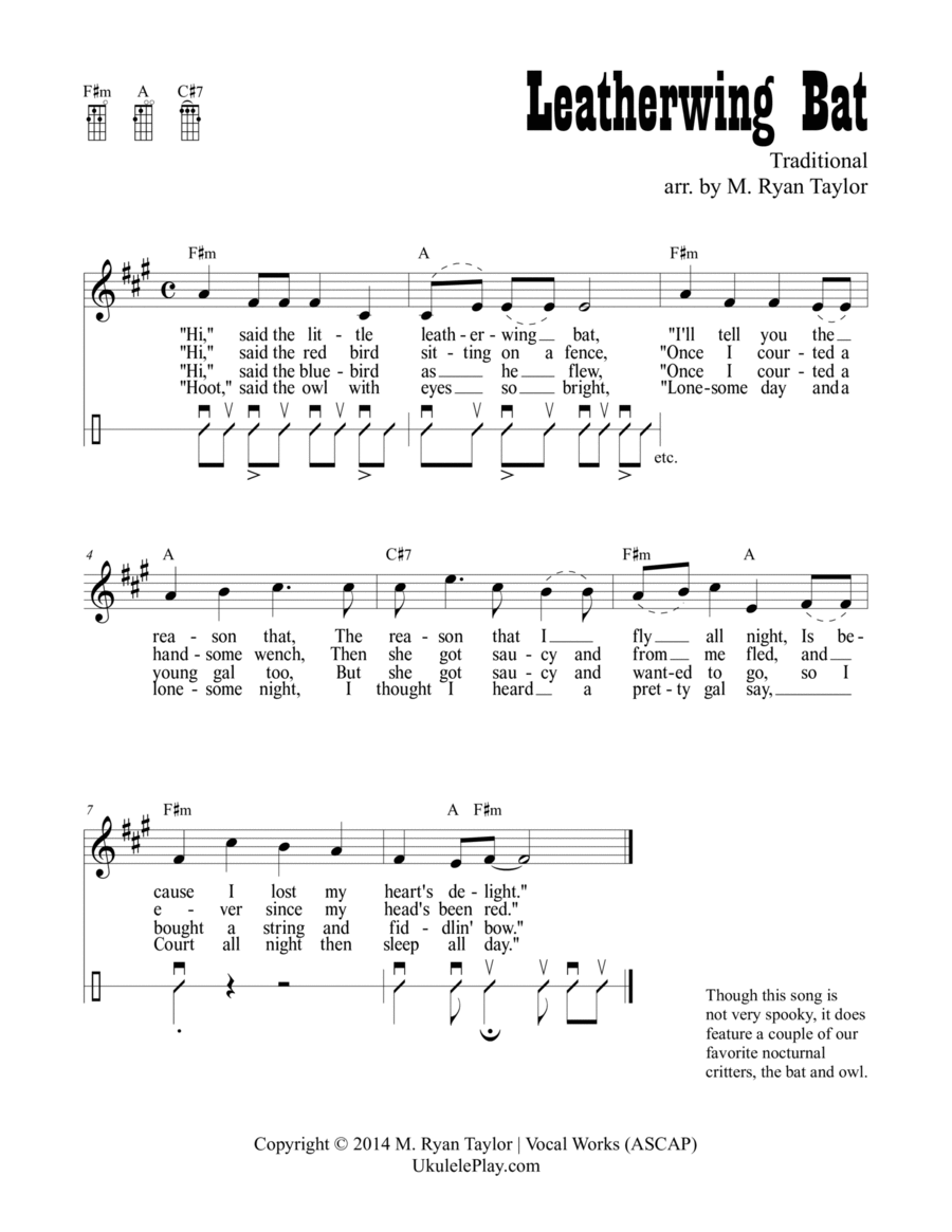 Leatherwing Bat Ukulele scores gallery preview page 1