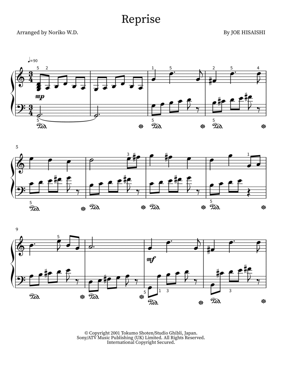 Reprise Piano Solo scores gallery preview page 1