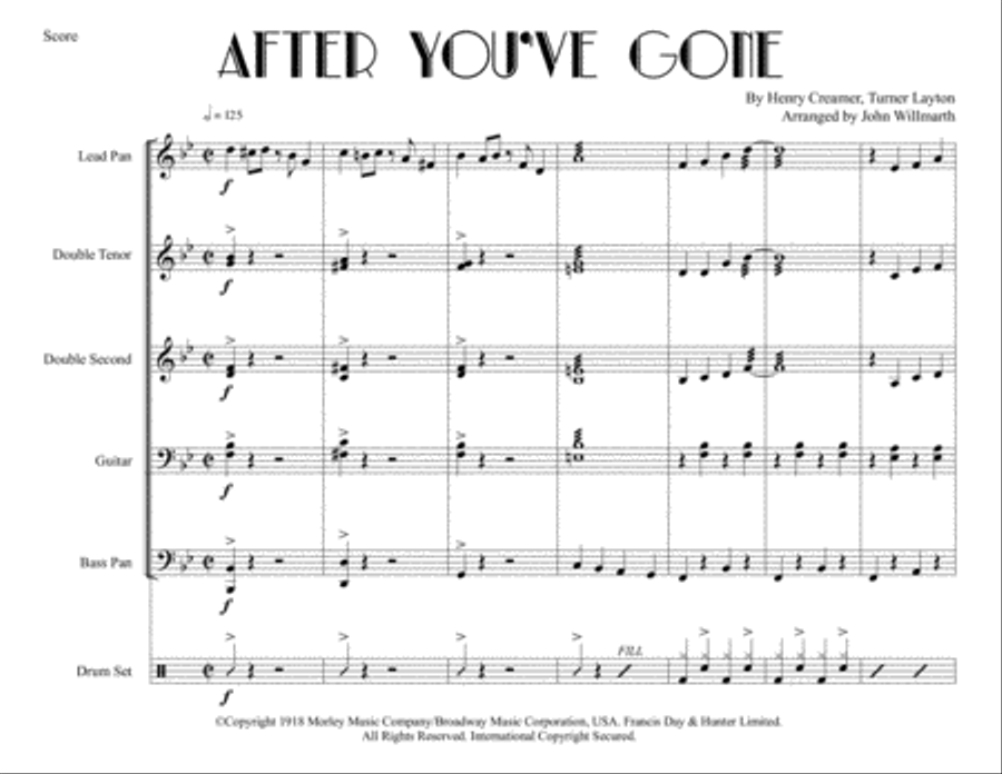 After You've Gone Steel Drum Band scores gallery preview page 1