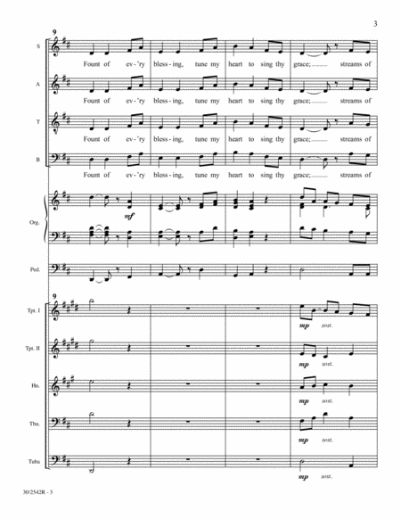 Come, Thou Fount of Every Blessing - Brass Score and Parts