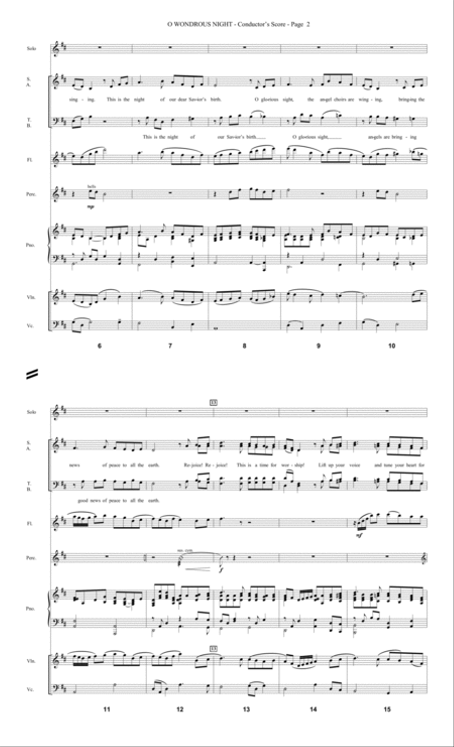 O Wondrous Night - Full Score Choir scores gallery preview page 2