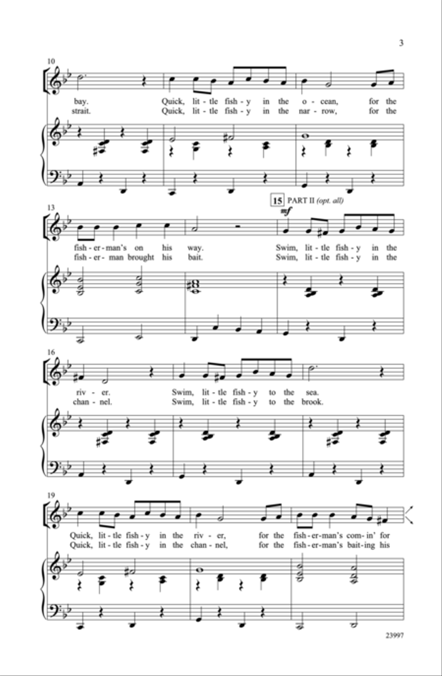 Swim, Little Fishy Swim, Little Fishy 2-Part scores gallery preview page 3