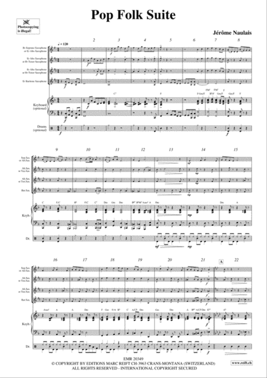 Pop Folk Suite Pop Folk Suite Saxophone Quartet scores gallery preview page 3
