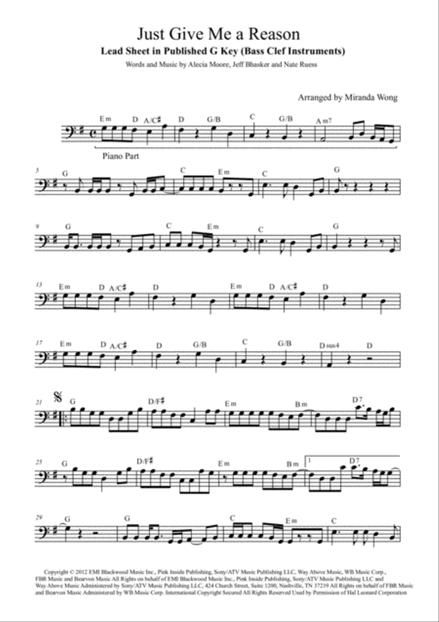 Just Give Me A Reason Just Give Me A Reason Small Ensemble scores gallery preview page 1