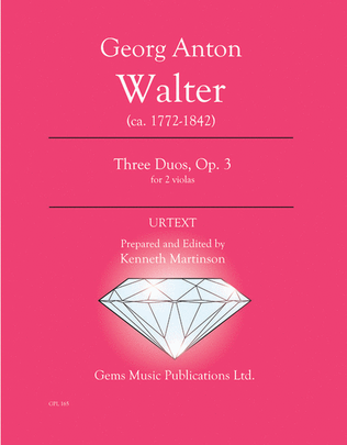 Book cover for Three Duos, Op. 3 for 2 violas