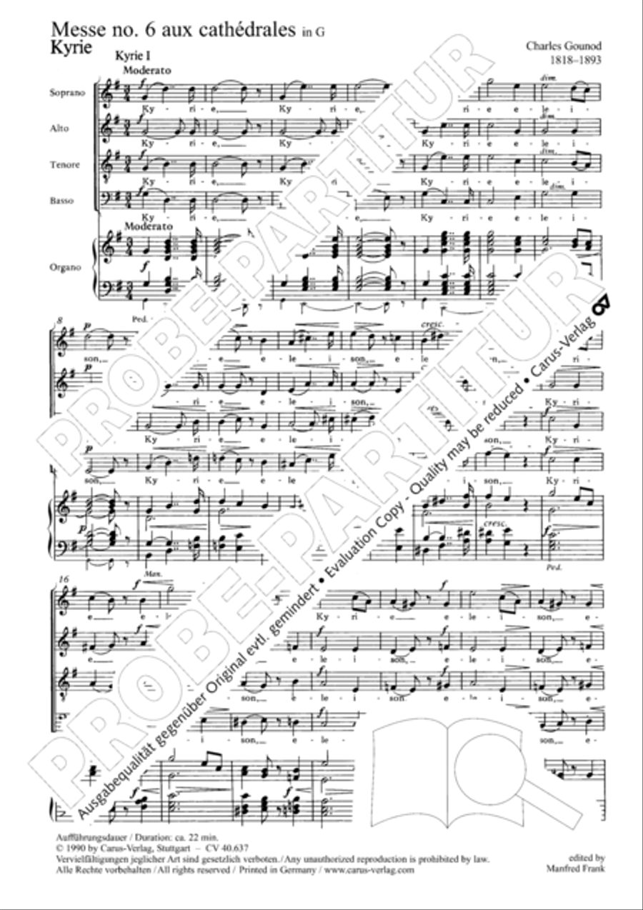 Messe breve no. 6 aux cathedrales 4-Part scores gallery preview page 7