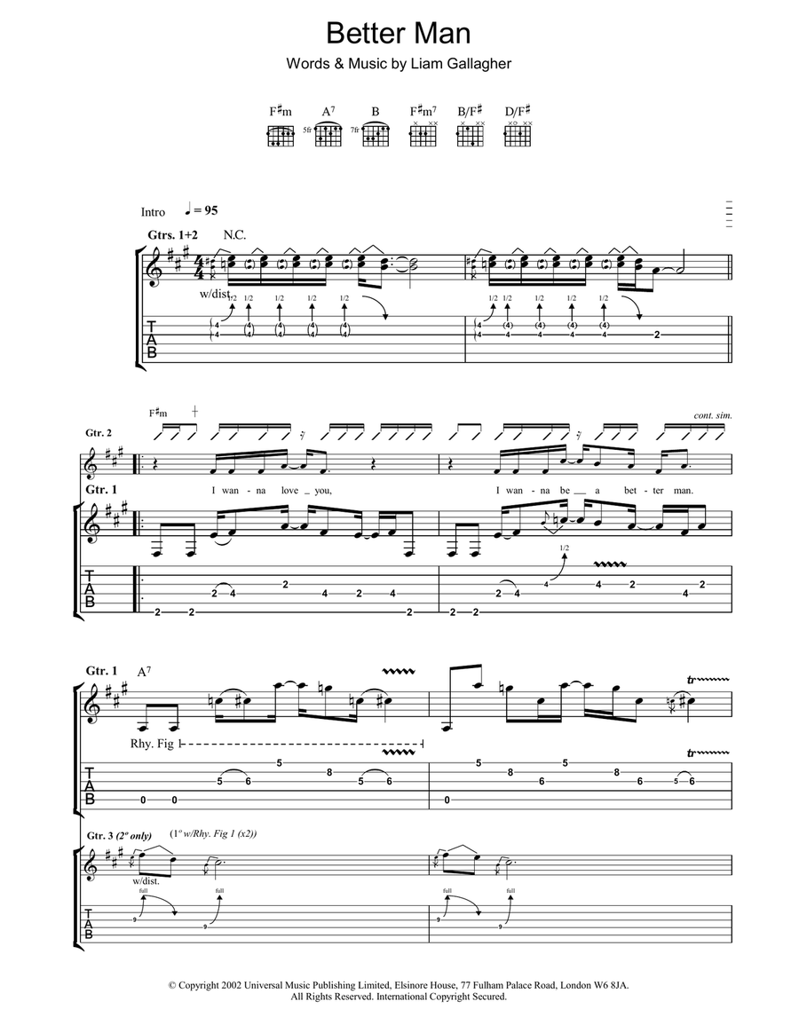 Better Man Acoustic Guitar scores gallery preview page 1