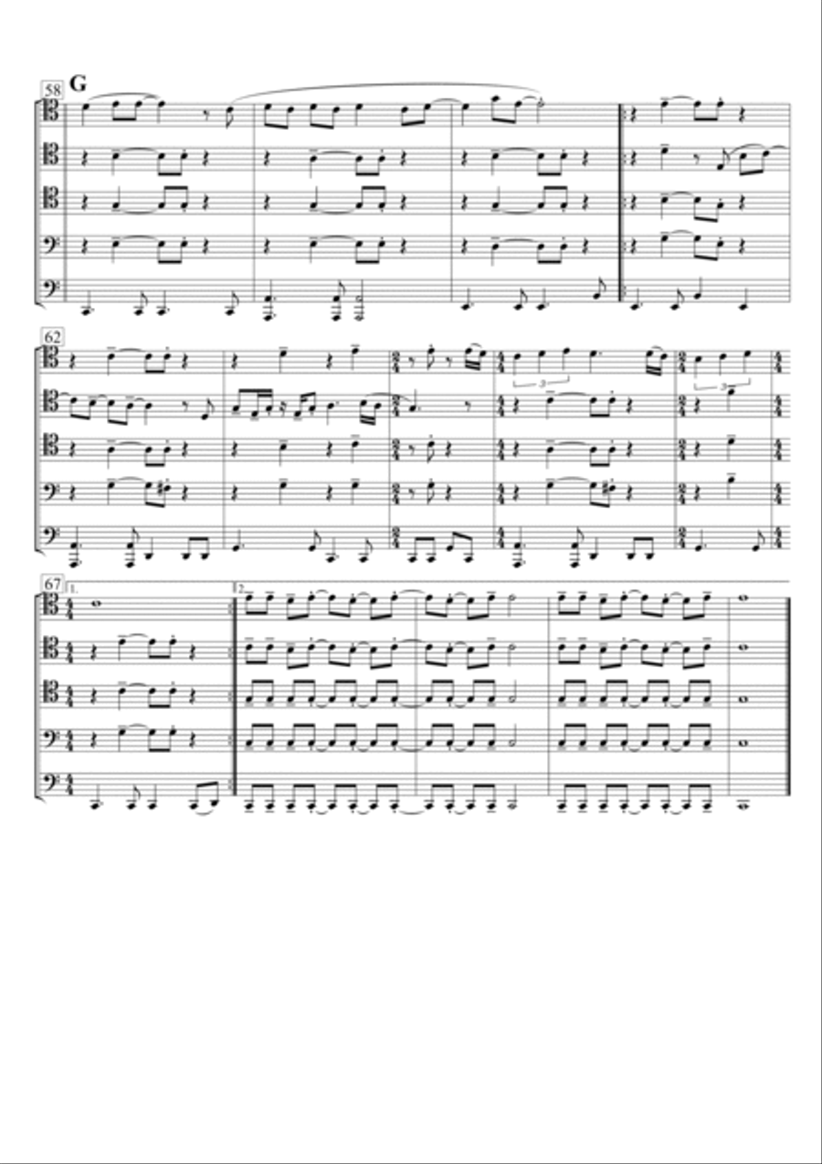 If You Leave Me Now Brass Quintet scores gallery preview page 5