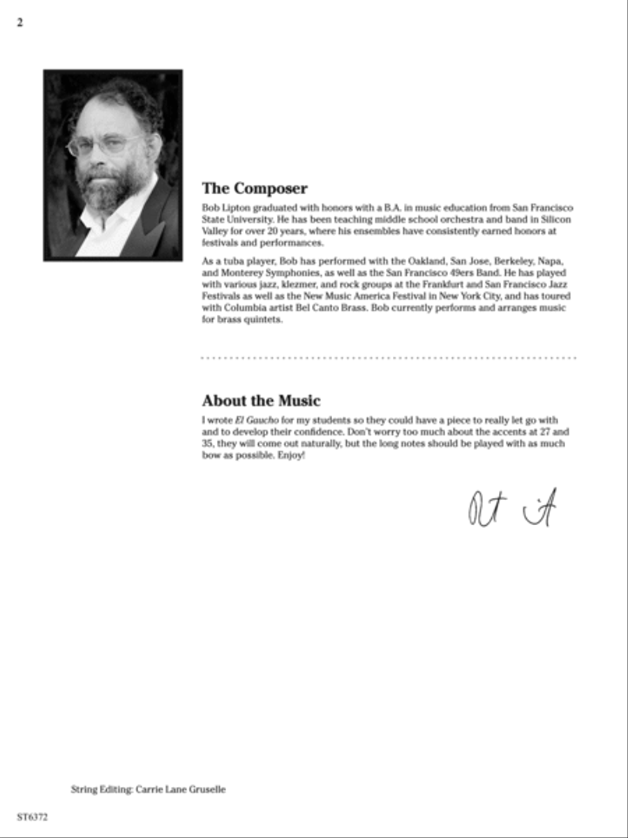 El Gaucho: Score El Gaucho: Score String Orchestra scores gallery preview page 2