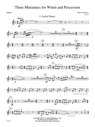 Three Miniatures for Winds and Percussion: Oboe