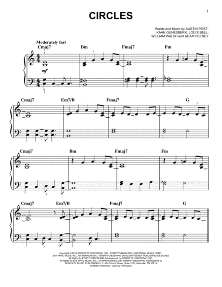 Circles Circles Easy Piano scores gallery preview page 1