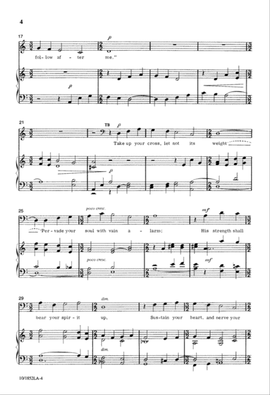 Take Up Your Cross 4-Part scores gallery preview page 4
