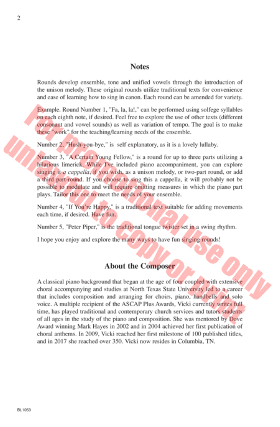 Five Fun Rounds Unison Choir scores gallery preview page 3
