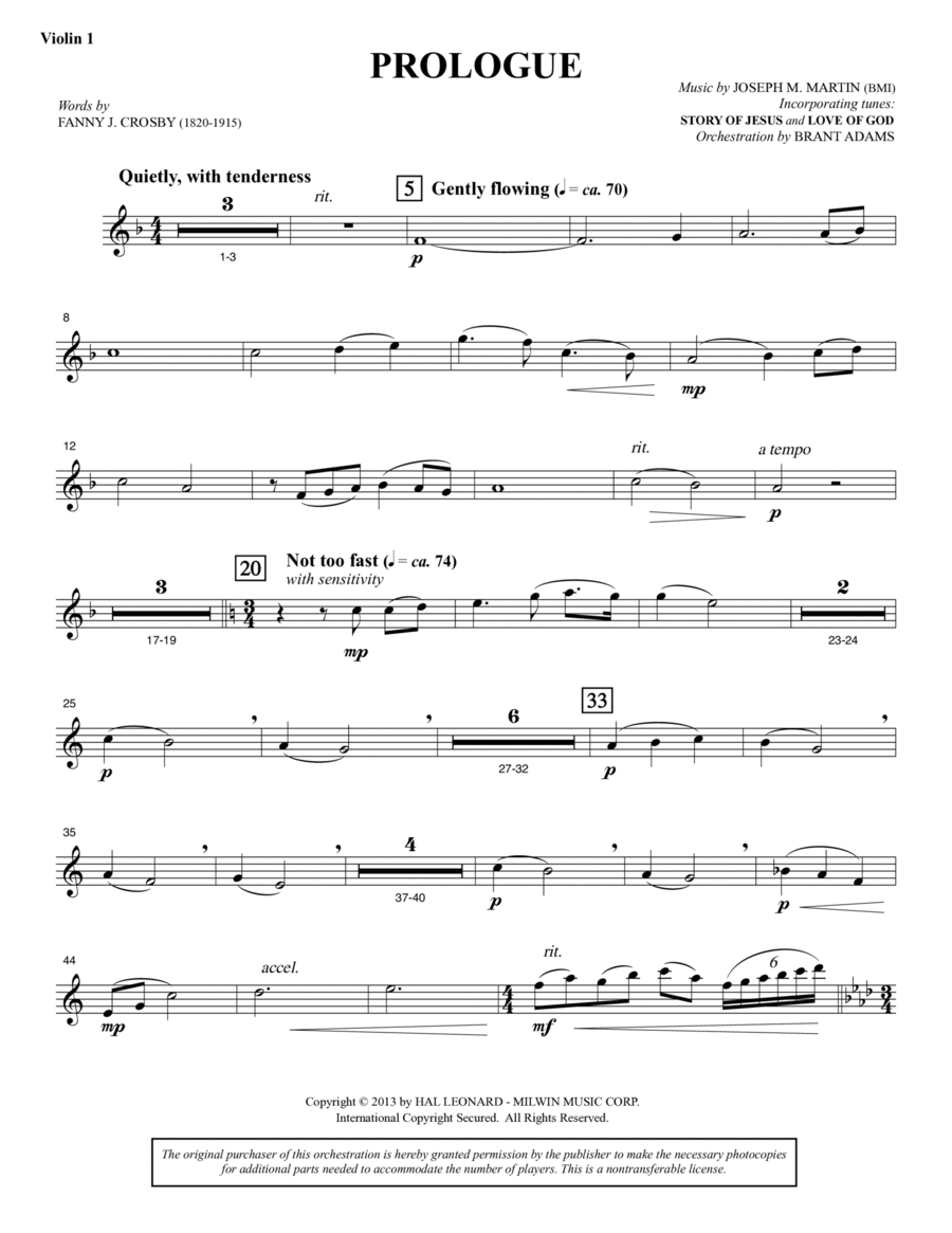 Testimony of Life - Violin 1 Choir scores gallery preview page 1