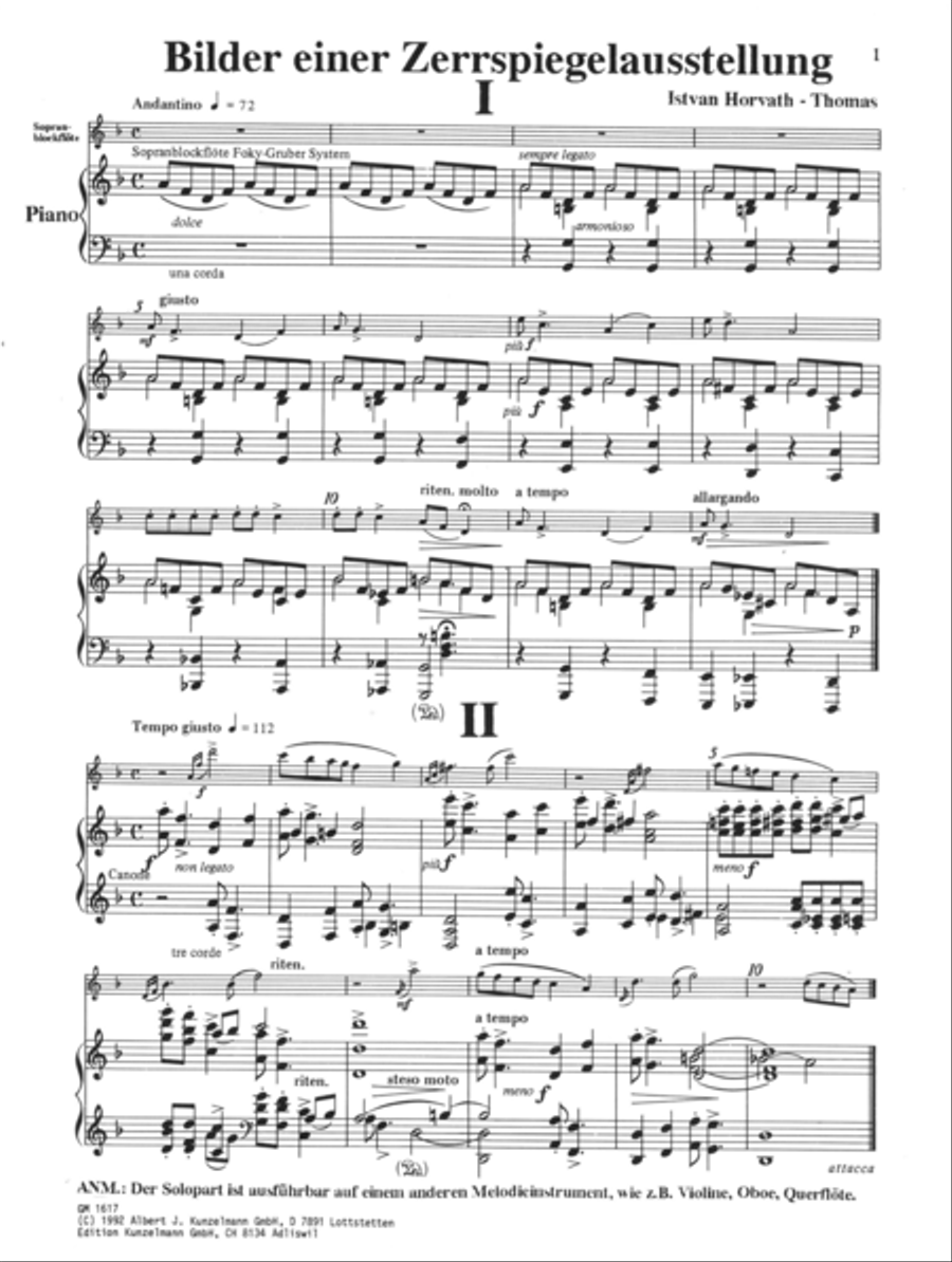 Pictures of a distorting mirror exhibition Soprano Recorder scores gallery preview page 2