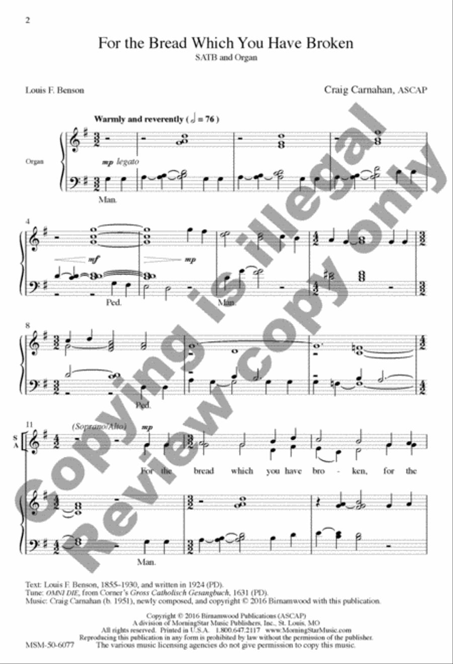 For the Bread Which You Have Broken 4-Part scores gallery preview page 8