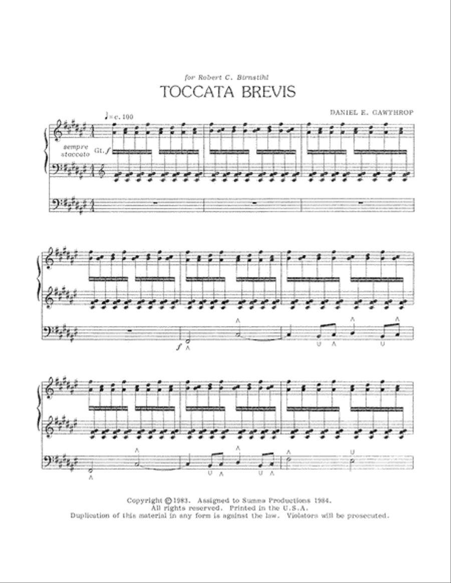 Toccata Brevis Toccata Brevis Organ scores gallery preview page 3