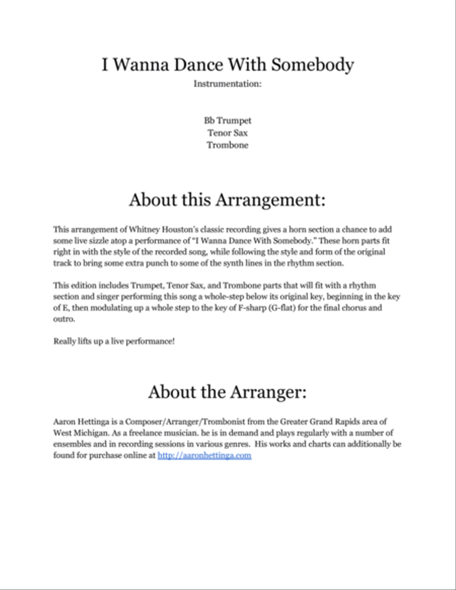 I Wanna Dance With Somebody Small Ensemble scores gallery preview page 2