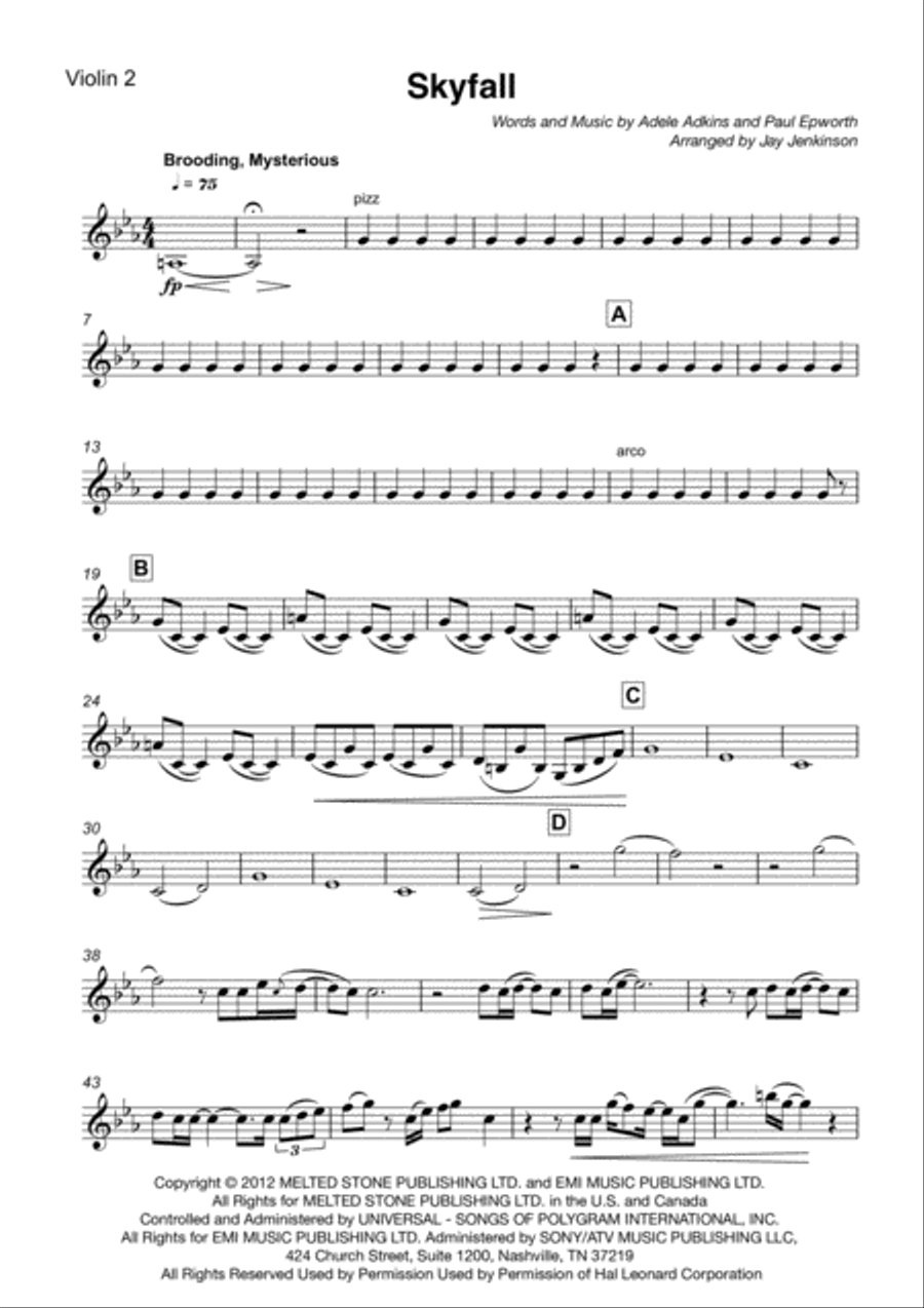 Skyfall String Quartet scores gallery preview page 4