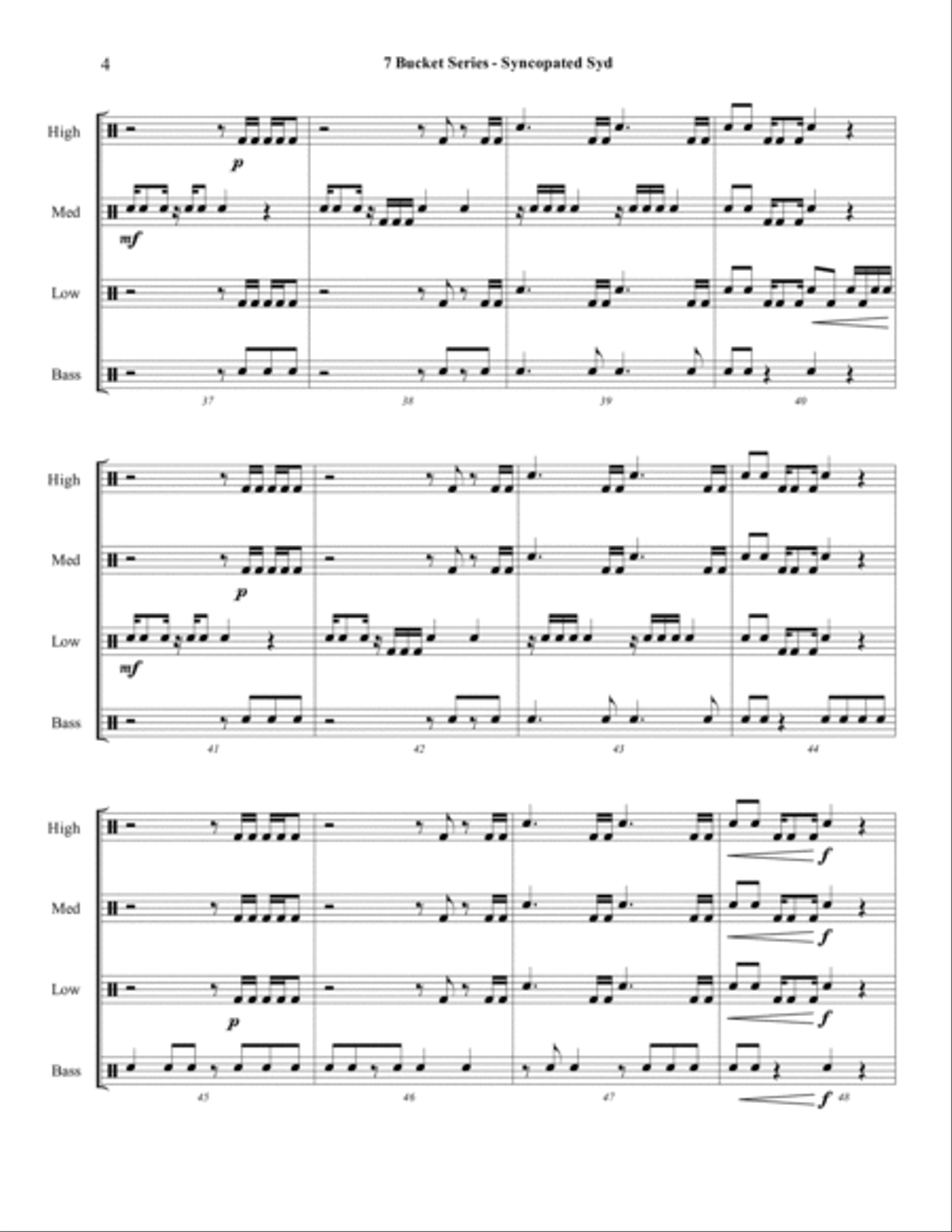 7 Bucket Series - Syncopated Syd Percussion Ensemble scores gallery preview page 6