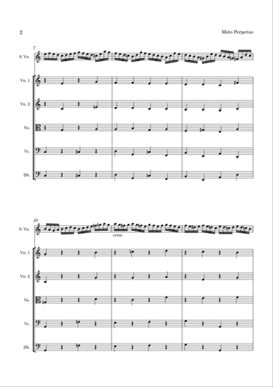 Paganini Moto Perpetuo Op. 11 for Violin and String Orchestra String Orchestra scores gallery preview page 3