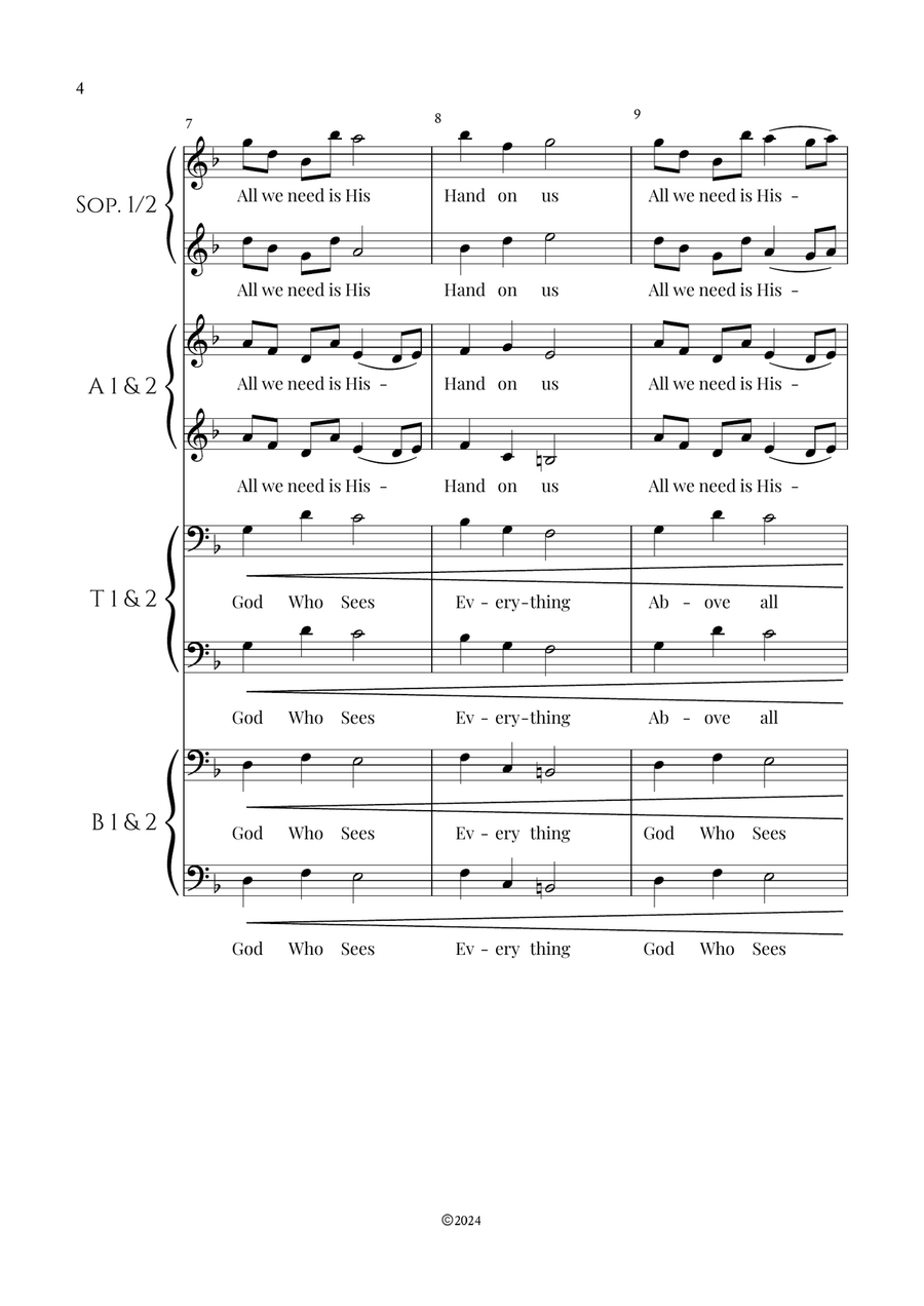 His Hand On Us Divisi scores gallery preview page 4