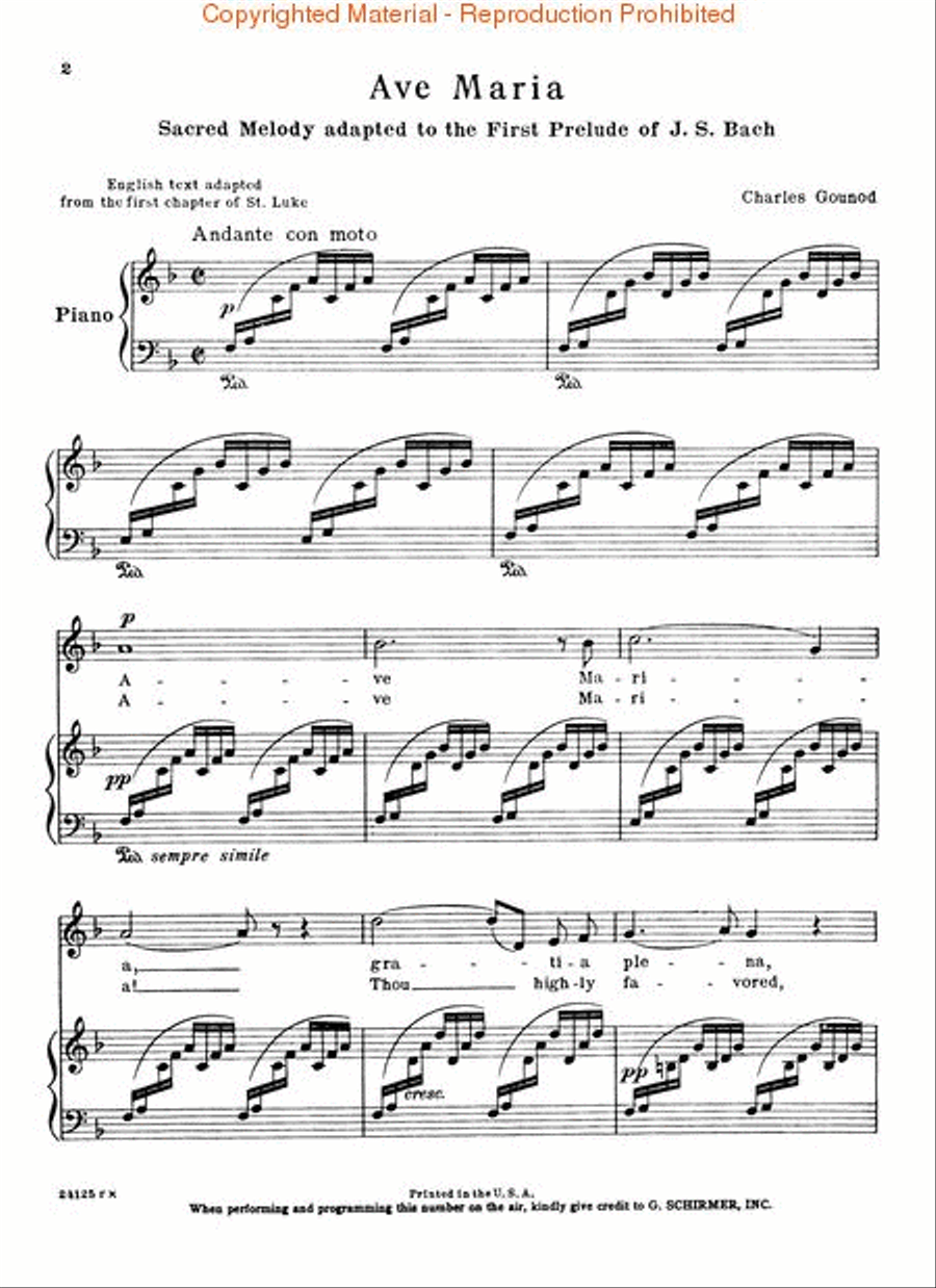 Ave Maria Medium-High Voice scores gallery preview page 2