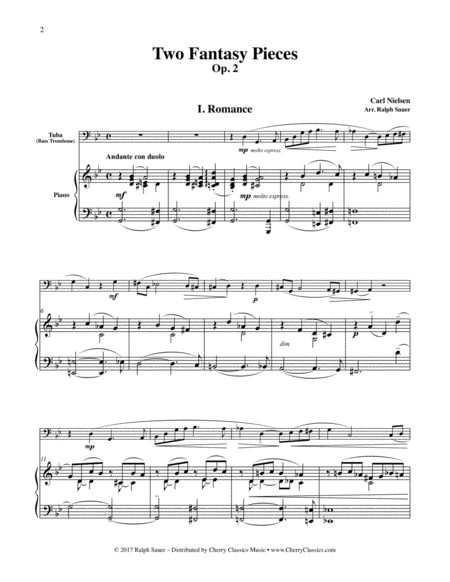Two Fantasy Pieces, Op. 2 for Tuba or Bass Trombone