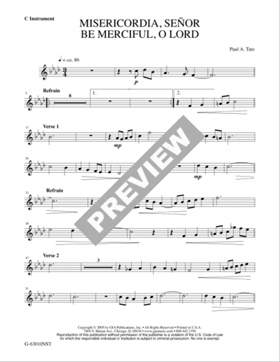 Misericordia, Señor / Be Merciful, O Lord - Instrument edition Guitar scores gallery preview page 2