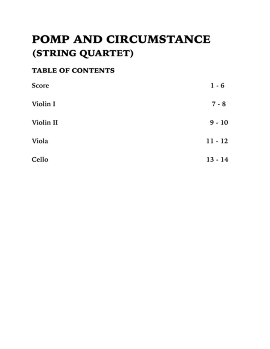 Pomp and Circumstance (String Quartet) image number null