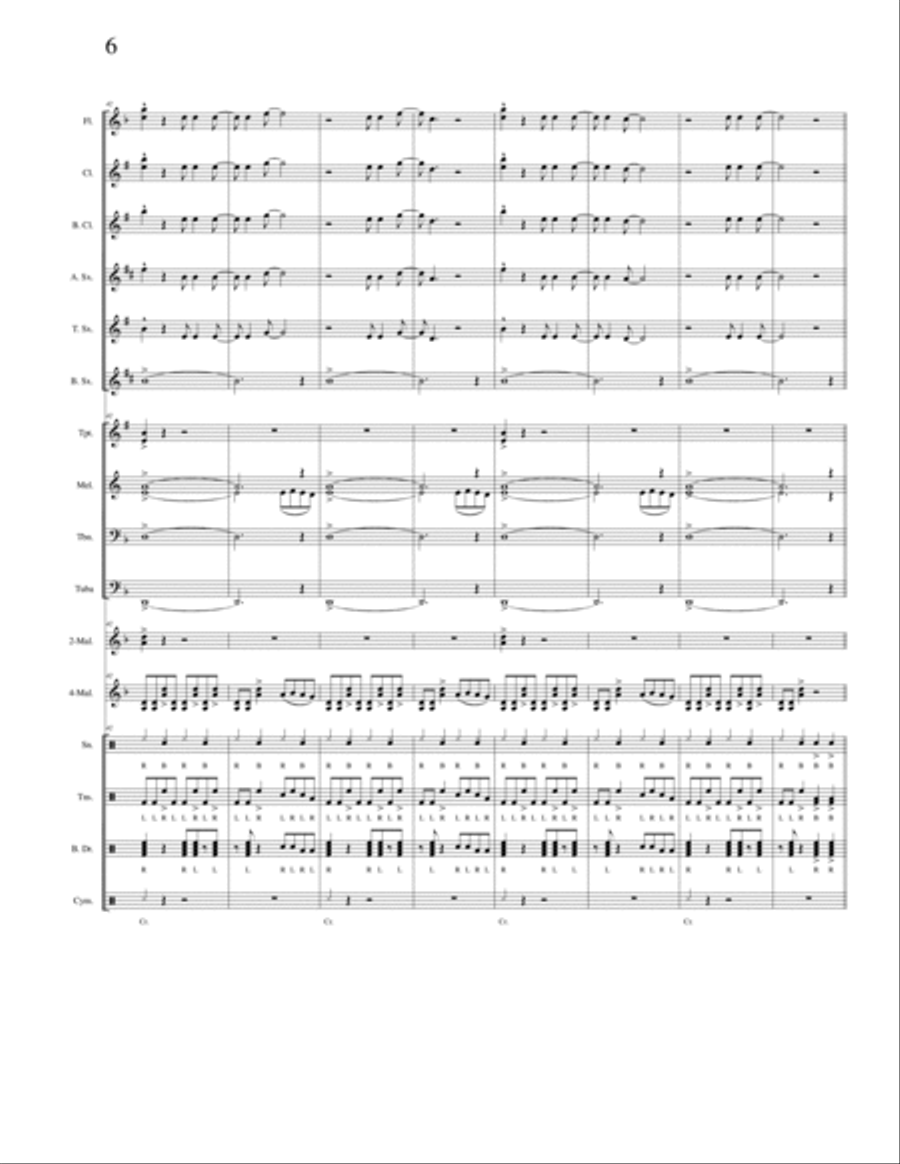 Creeping Death Marching Band scores gallery preview page 6