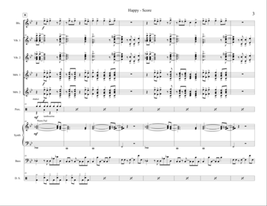 Happy Happy Percussion Ensemble scores gallery preview page 3