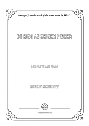 Book cover for Schumann-Du Ring an meinem Finger,for Flute and Piano