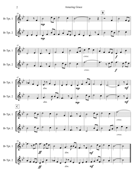 Amazing Grace (Trumpet Duet) image number null