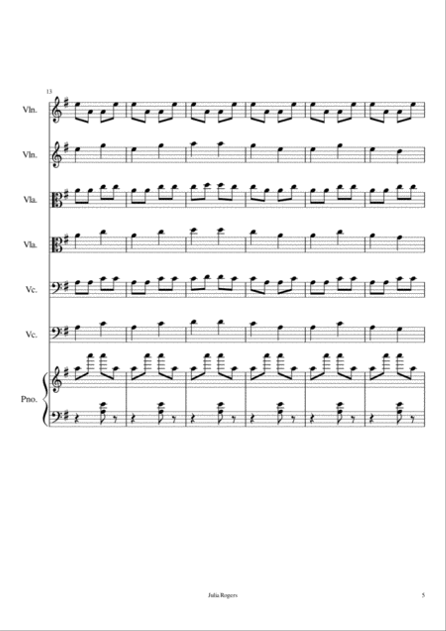 Fancy Pizzicato on the A & E string String Duet scores gallery preview page 5