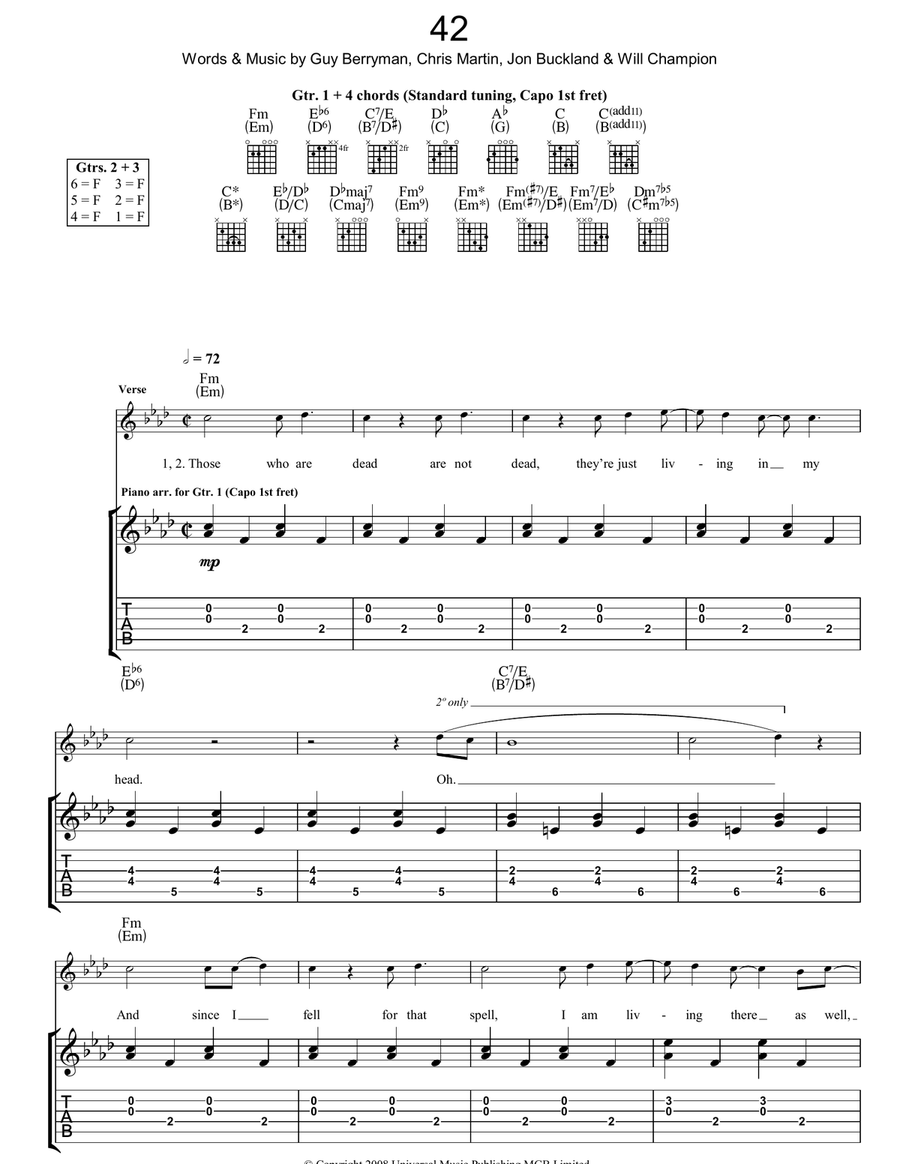 42 42 Acoustic Guitar scores gallery preview page 1