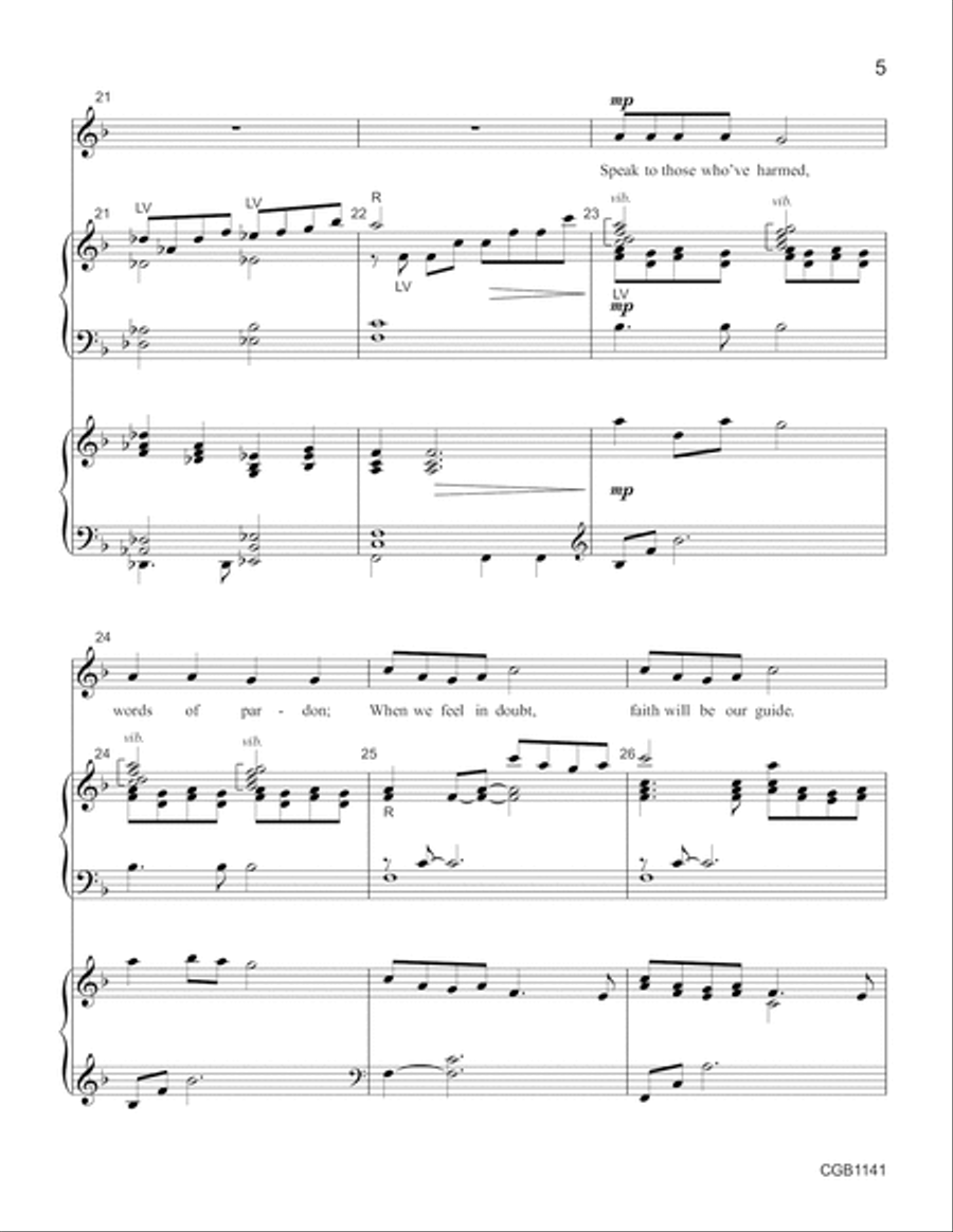 Prayer of St. Francis - Full Score Handbell Choir scores gallery preview page 5