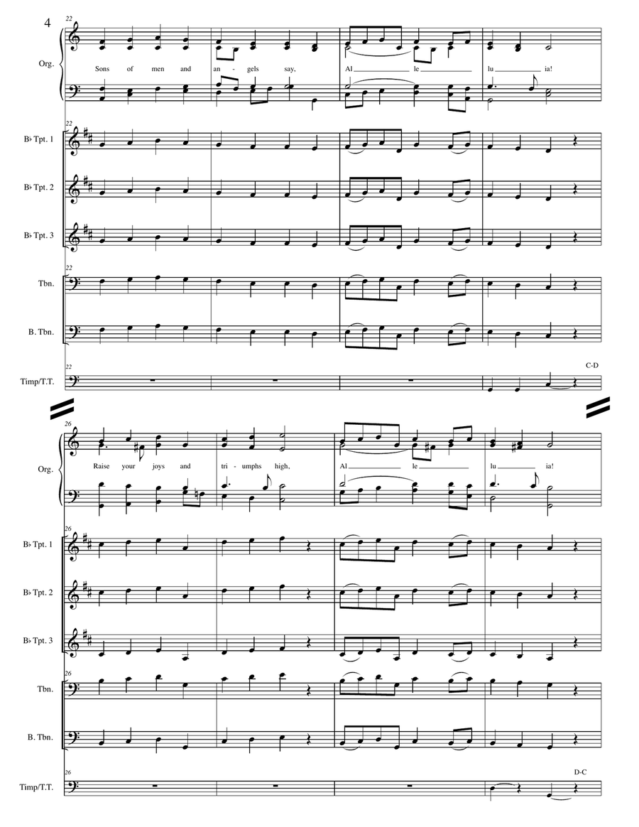 Christ the Lord is Risen Today Brass Ensemble scores gallery preview page 4