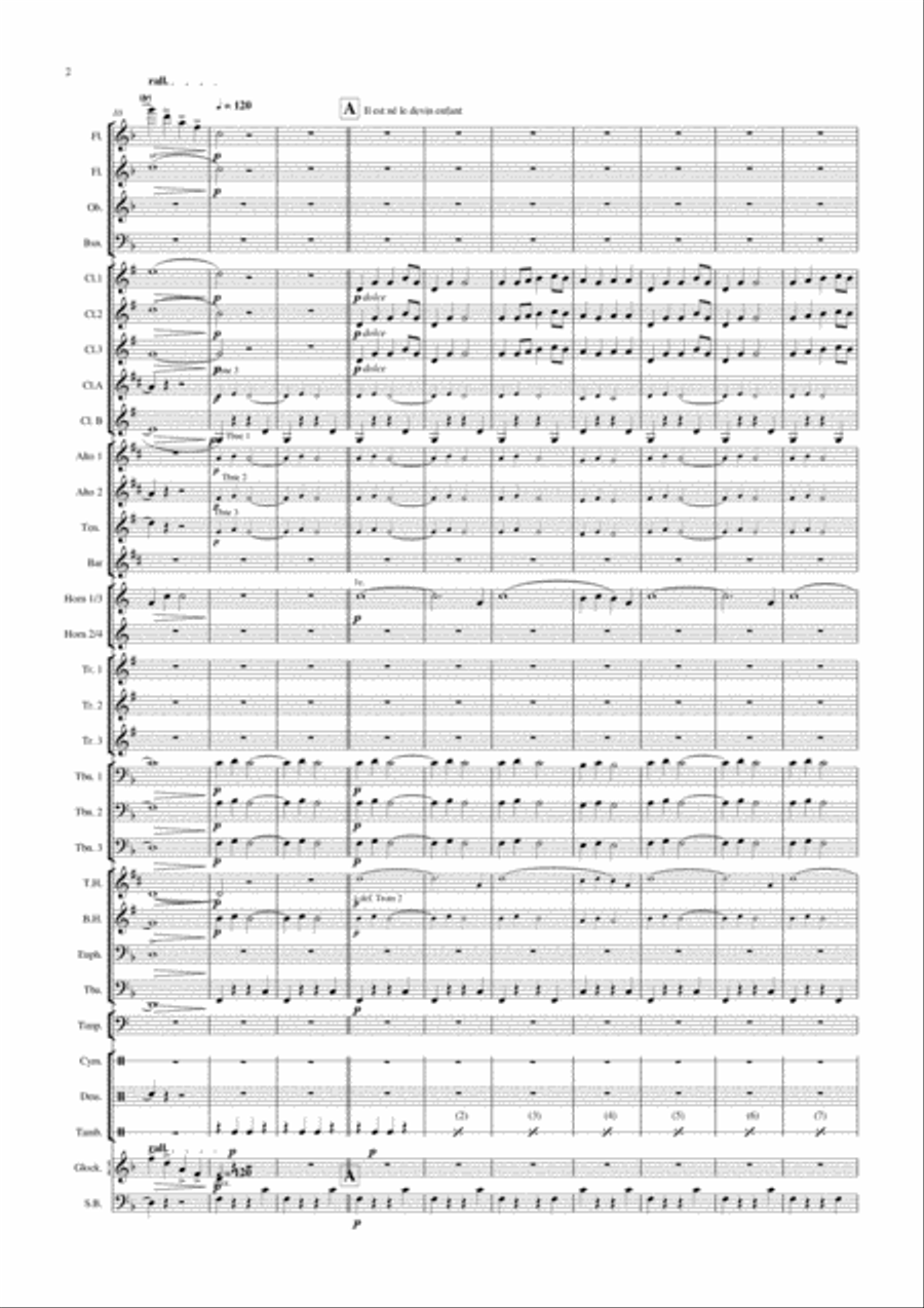 C'est Noël! Three French Carols Concert Band scores gallery preview page 4