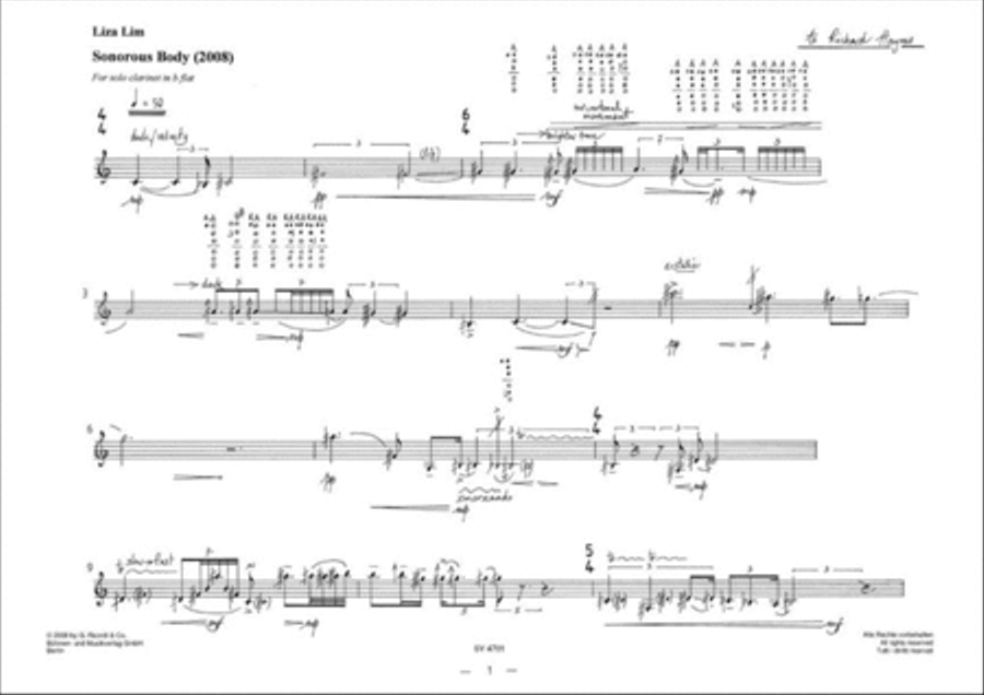 Sonorous Body Clarinet Solo scores gallery preview page 2