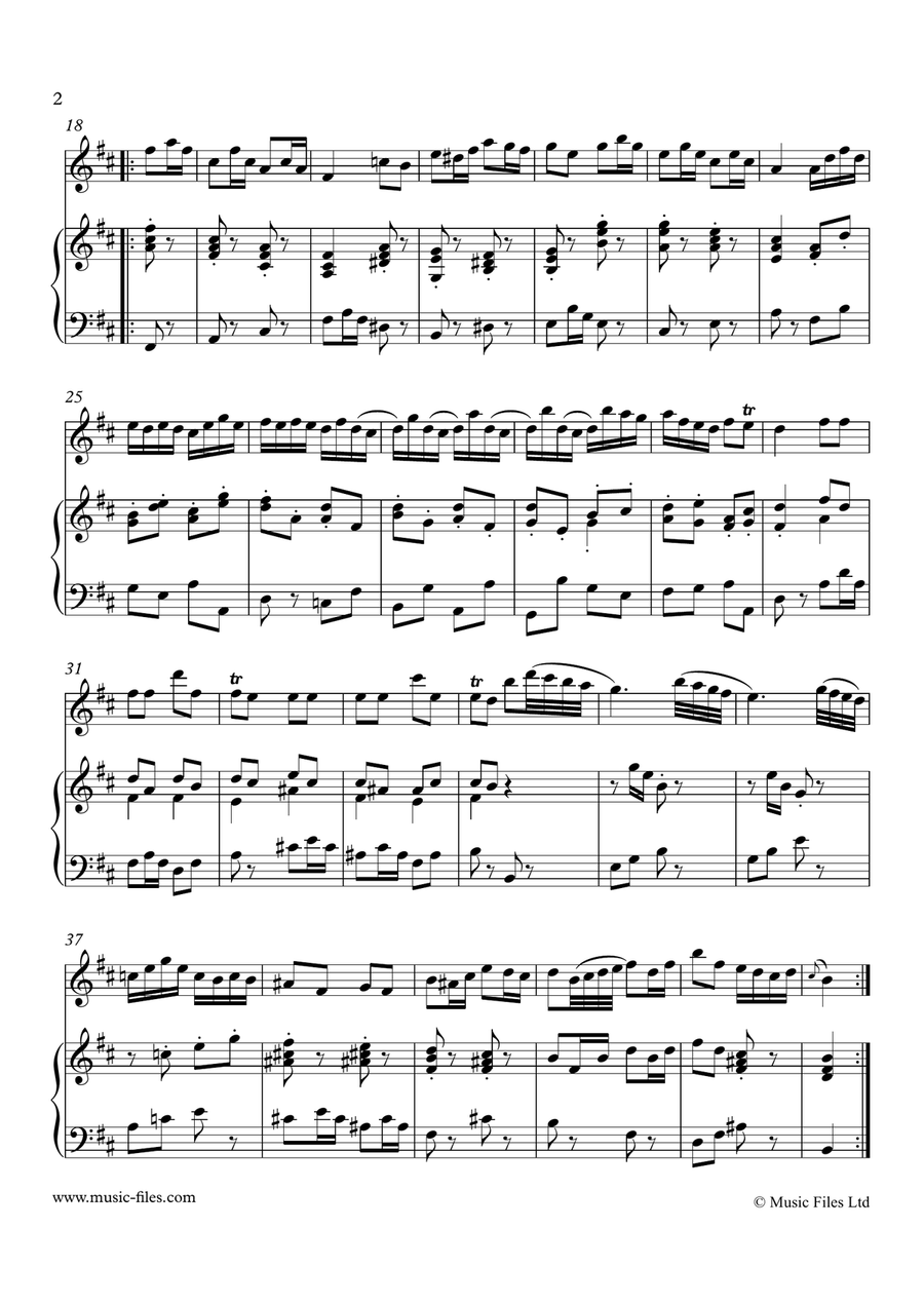 Bach: Badinerie for Flute and Piano Flute Solo scores gallery preview page 2