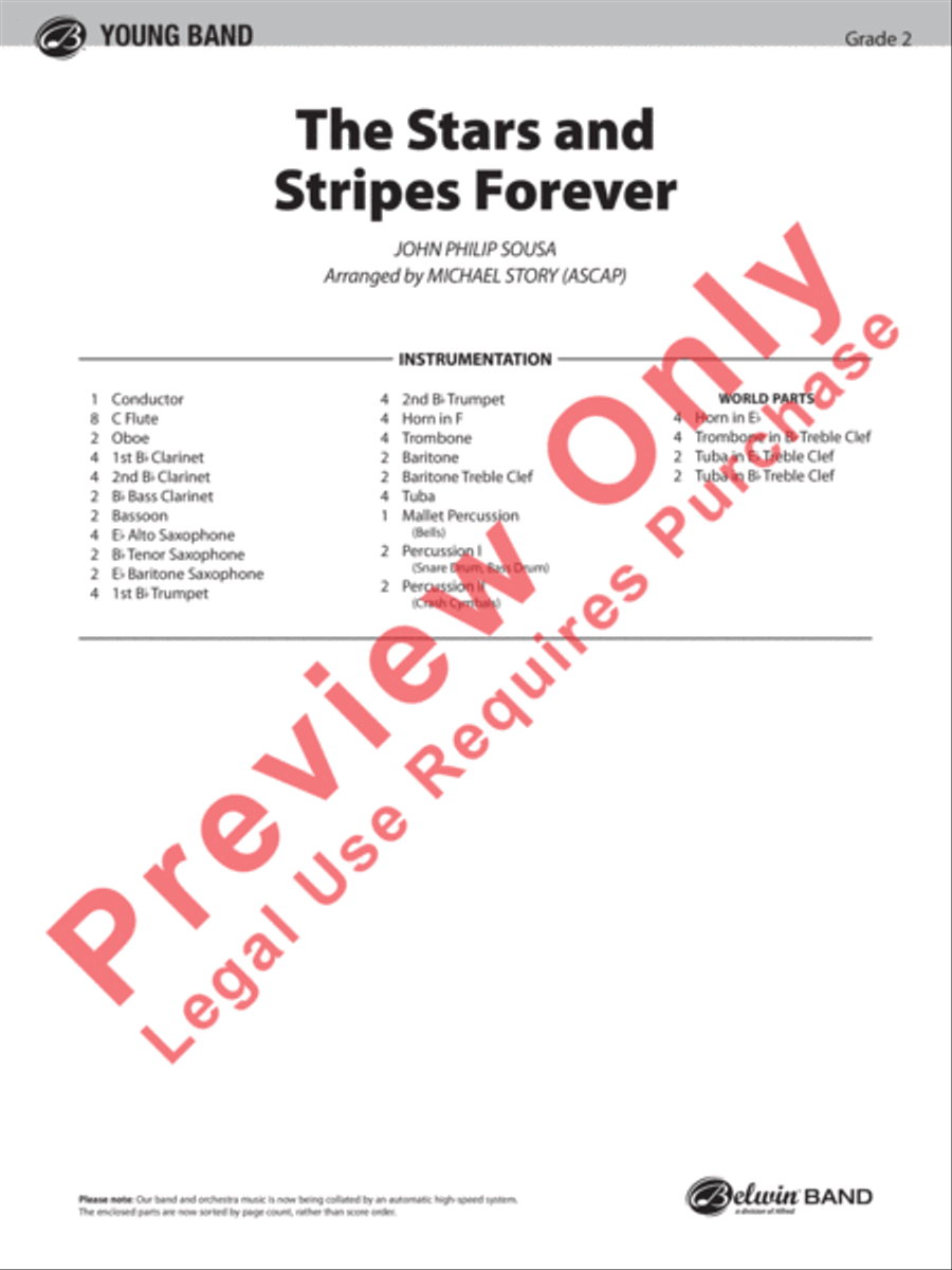 The Stars and Stripes Forever Concert Band scores gallery preview page 2
