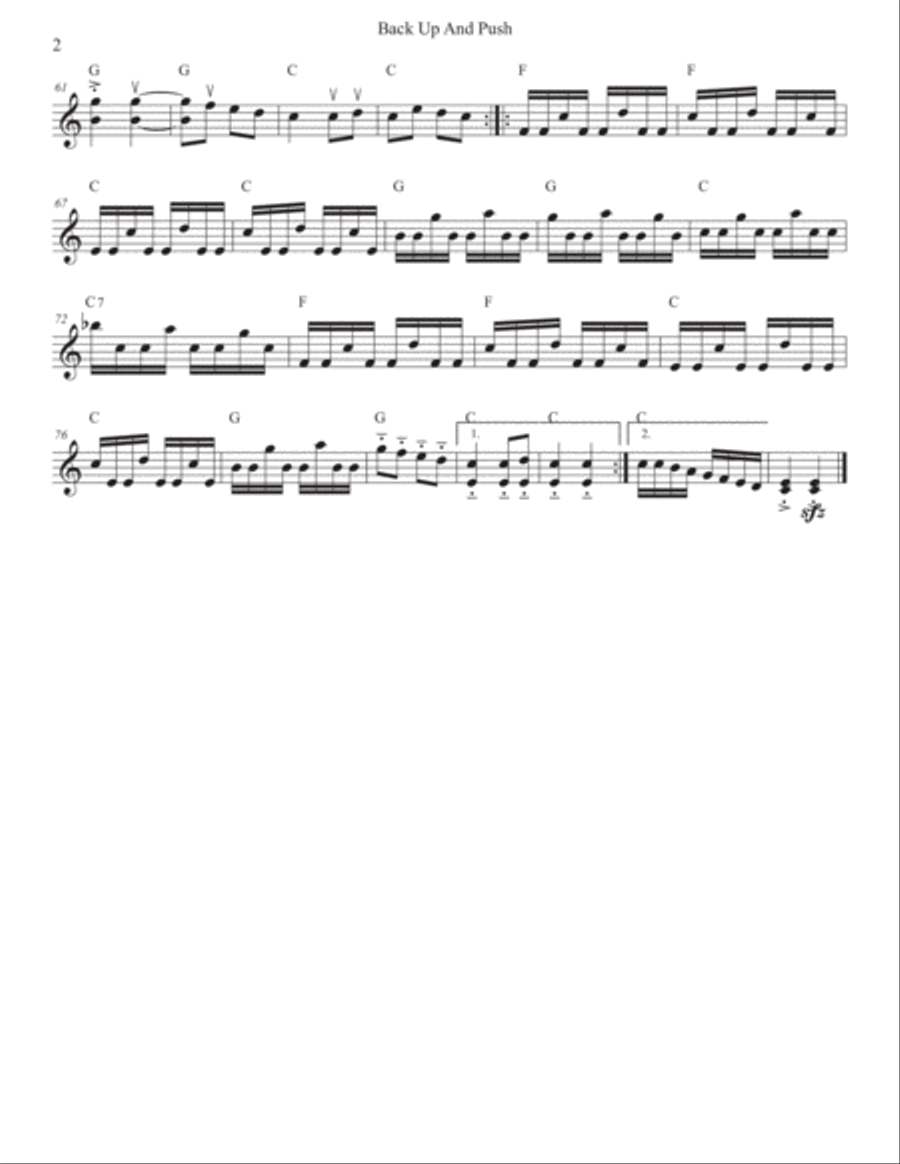 Back Up And Push for Fiddle Solo Violin scores gallery preview page 2