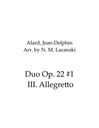Book cover for Duo Op. 22 #1 III. Allegretto