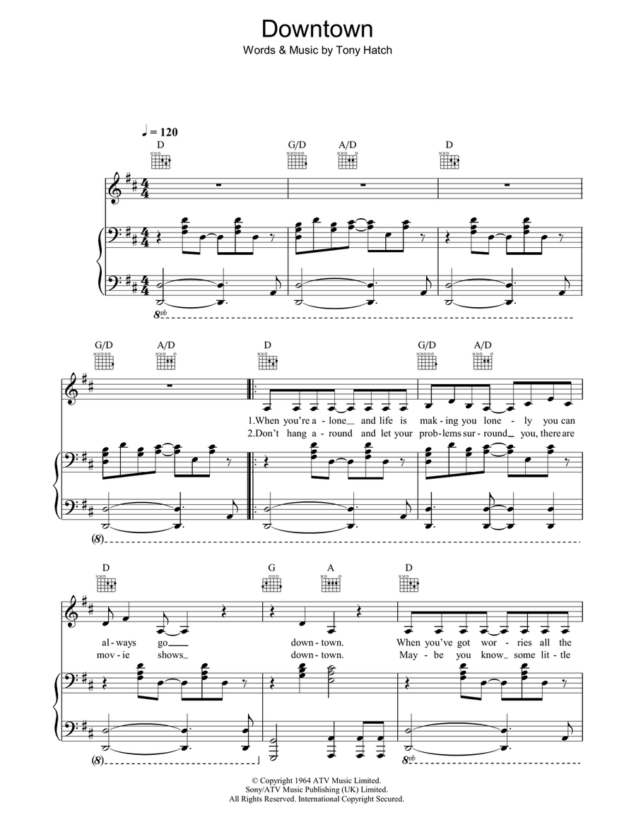 Downtown Acoustic Guitar scores gallery preview page 1