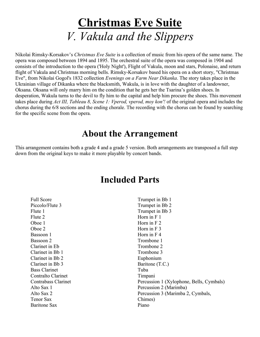 Christmas Eve Suite - V. Vakula and the Slippers Concert Band scores gallery preview page 2