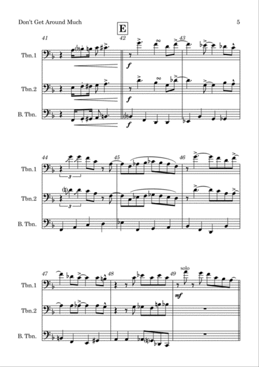 Don't Get Around Much Anymore Brass Trio scores gallery preview page 5