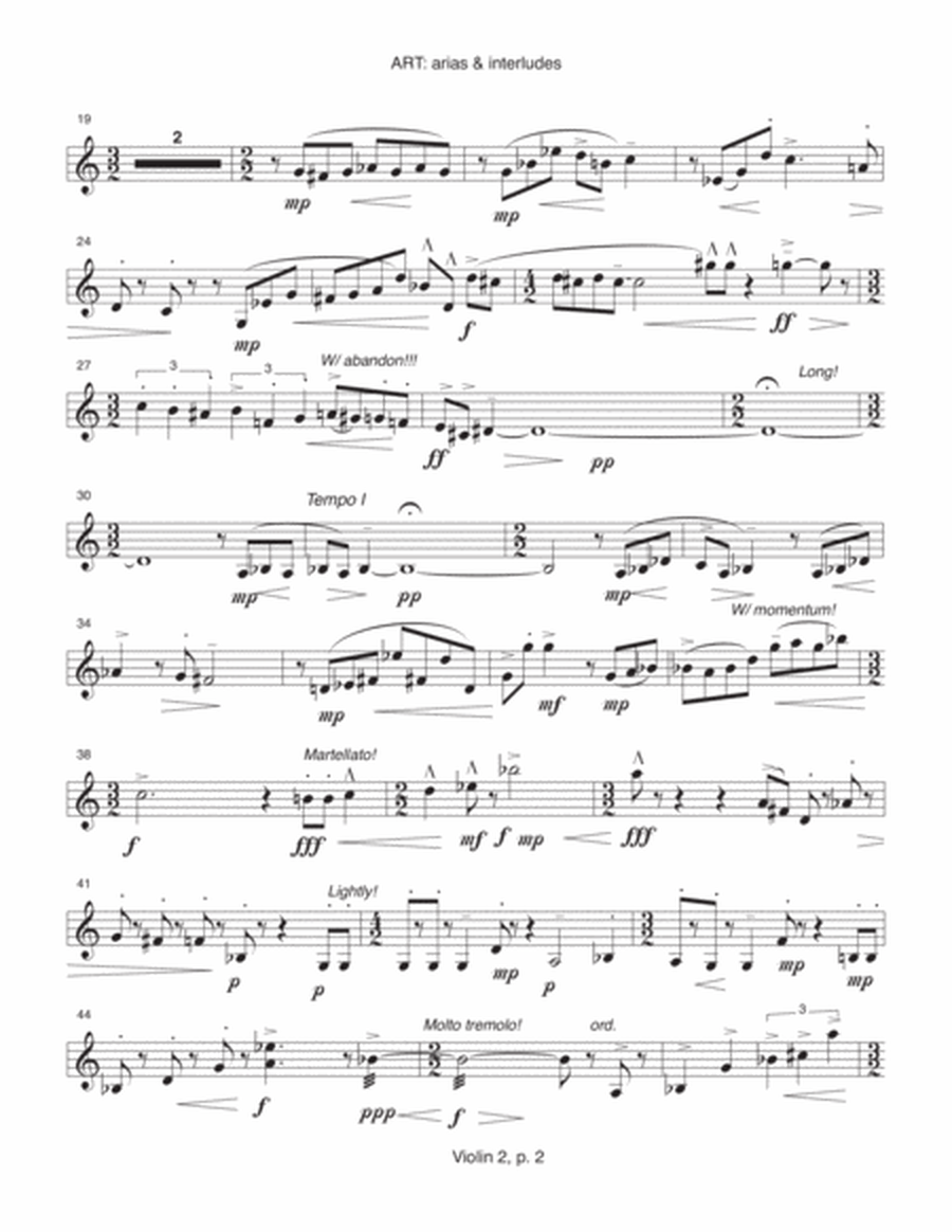 ART: arias & interludes ... Commedia dell'arte for String Quartet (1996, rev. 1997) violin 2 part